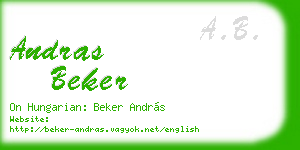 andras beker business card